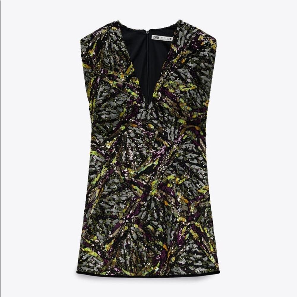 ZARA BLOGGER FAVORITE SEQUIN MINI DRESS - Picture 13 of 13